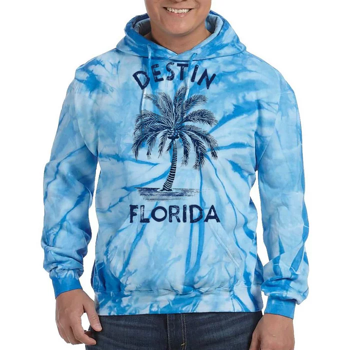 Vintage Destin Florida Palm Tree Fl Retro Tie Dye Hoodie