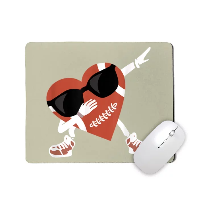 Valentines Day Football Dabbing Heart Footlball Player Mousepad