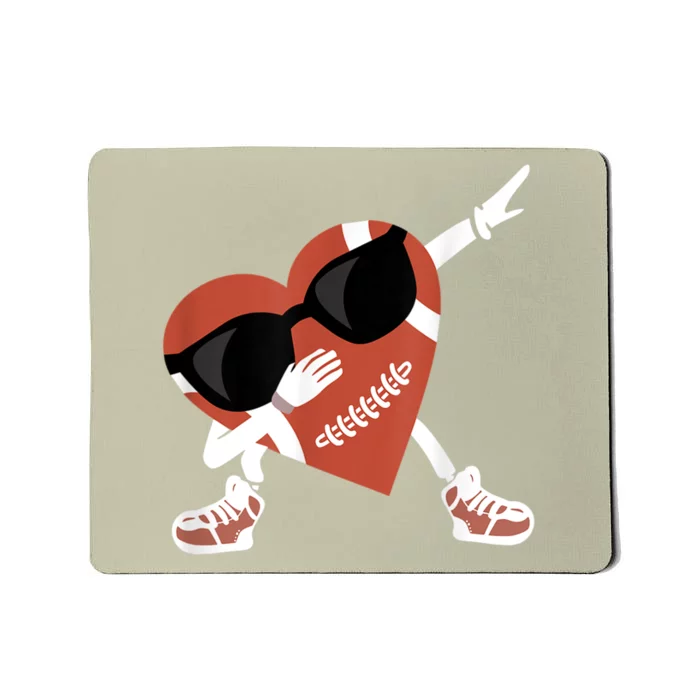 Valentines Day Football Dabbing Heart Footlball Player Mousepad