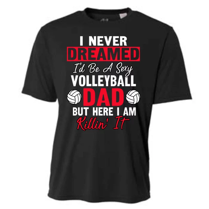 Volleyball Dad Fan Daddy Player Fathers Day Team Sport Gift Cooling Performance Crew T-Shirt