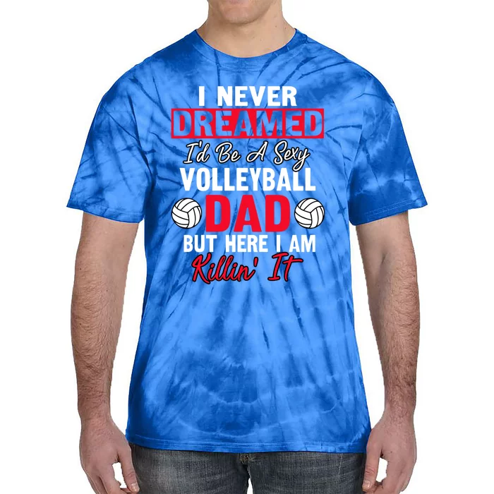 Volleyball Dad Fan Daddy Player Fathers Day Team Sport Gift Tie-Dye T-Shirt