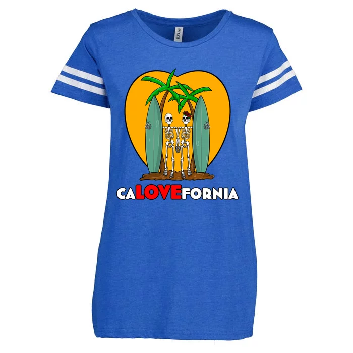 Valentines Day For California Surfing Couples Calovefornia Gift Enza Ladies Jersey Football T-Shirt