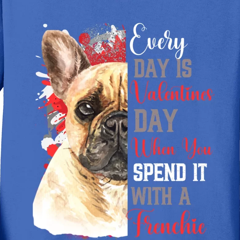 Valentines Day French Bulldog Mom Mother Mum Mummy Frenchie Gift Kids Long Sleeve Shirt