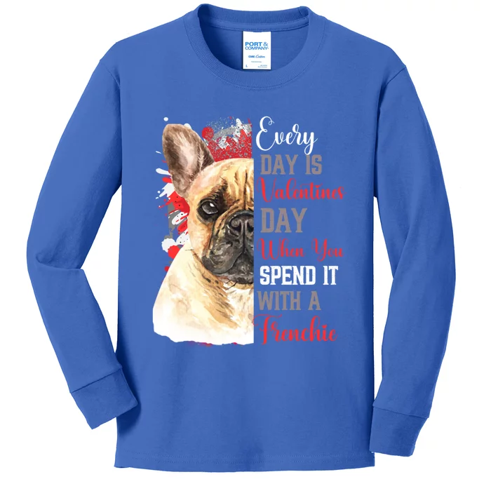 Valentines Day French Bulldog Mom Mother Mum Mummy Frenchie Gift Kids Long Sleeve Shirt