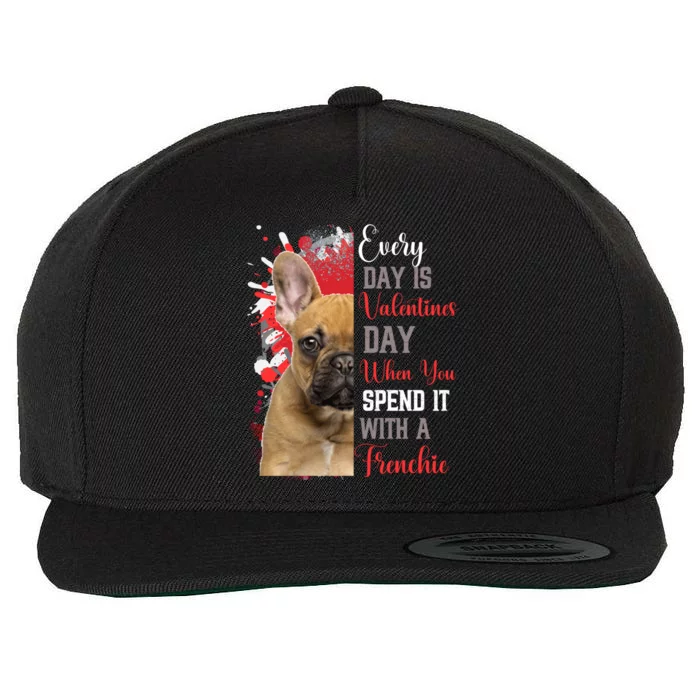 Valentines Day Frenchie Mom Mother French Bulldog Mum Mummy Great Gift Wool Snapback Cap