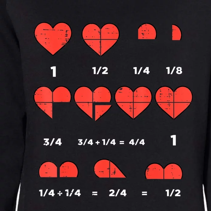 Valentines Day Fractions Heart Funny Math Teacher Womens California Wash Sweatshirt