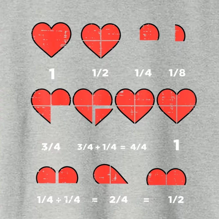 Valentines Day Fractions Heart Funny Math Teacher Women's Crop Top Tee