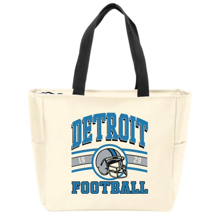 Vintage Detroit Football Zip Tote Bag