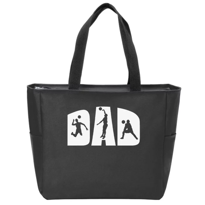 Volleyball Dad Father Beach Volleyball Player Father's Day Zip Tote Bag