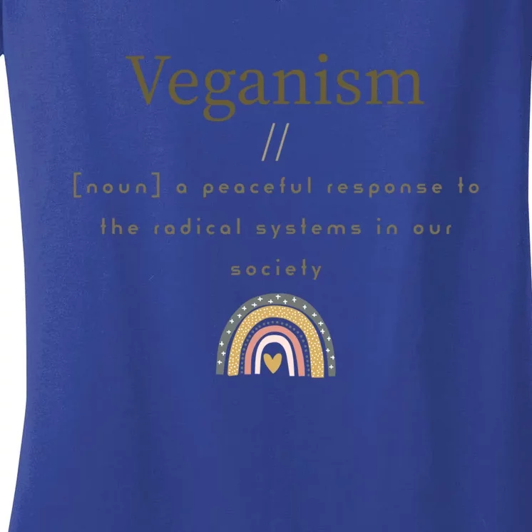 Veganism Definition For Passionte Vegans Veganism Activism Gift Women's V-Neck T-Shirt