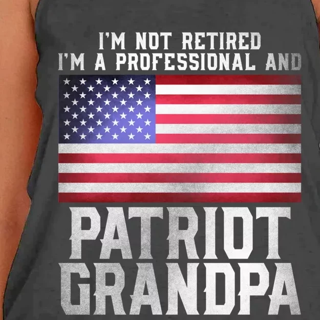 Veterans Day Funny Retiree Quote For Patriot Retired Grandpa Gift Women's Knotted Racerback Tank