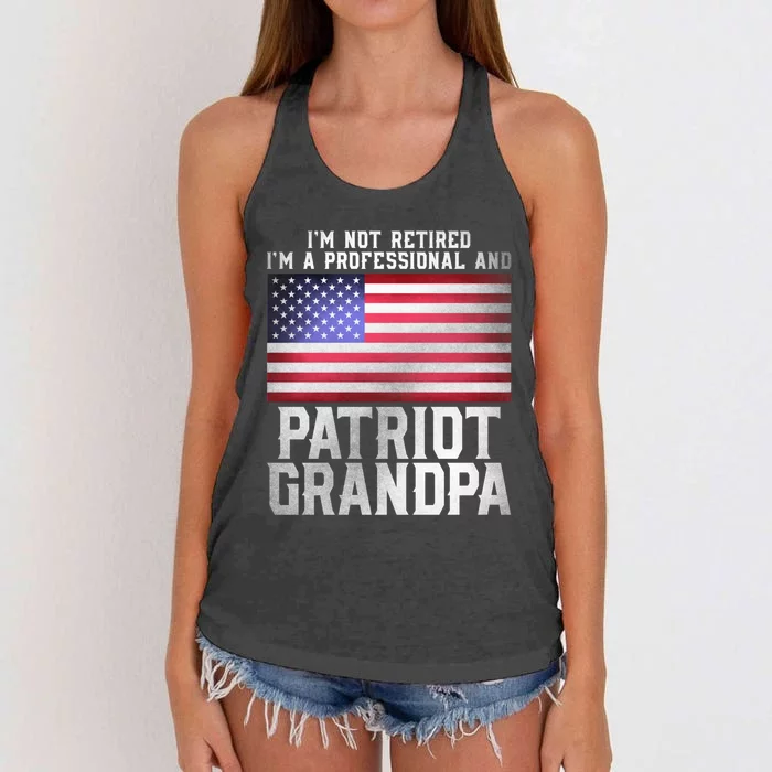 Veterans Day Funny Retiree Quote For Patriot Retired Grandpa Gift Women's Knotted Racerback Tank