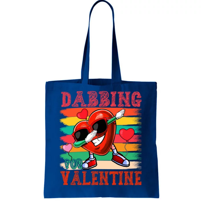 Vintage Dabbing For Valentine Funny Dabbing Heart Sunglasses Gift Tote Bag