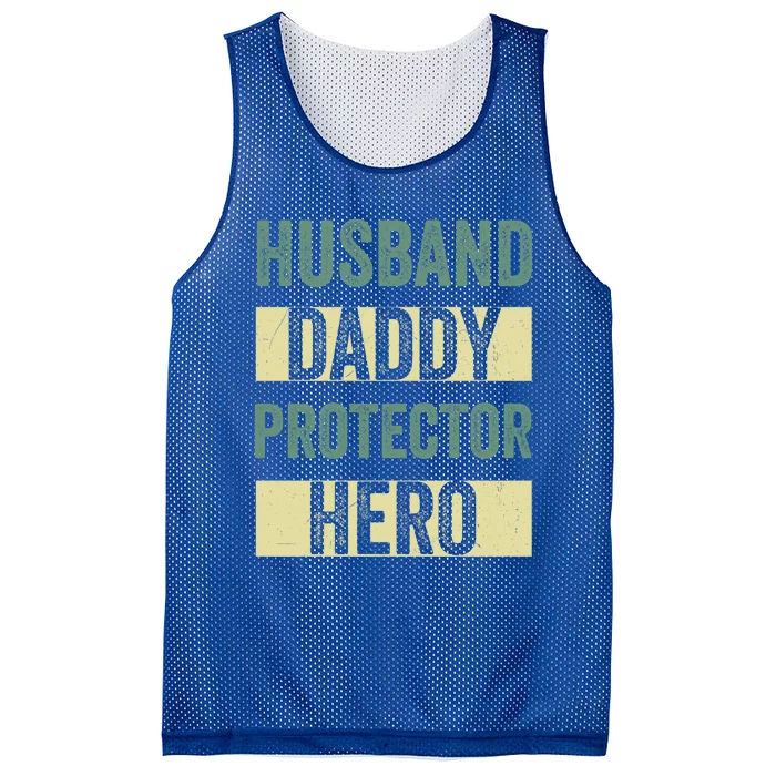 Vintage Dad Gift Husband Daddy Protector Hero Fathers Day Gift Mesh Reversible Basketball Jersey Tank