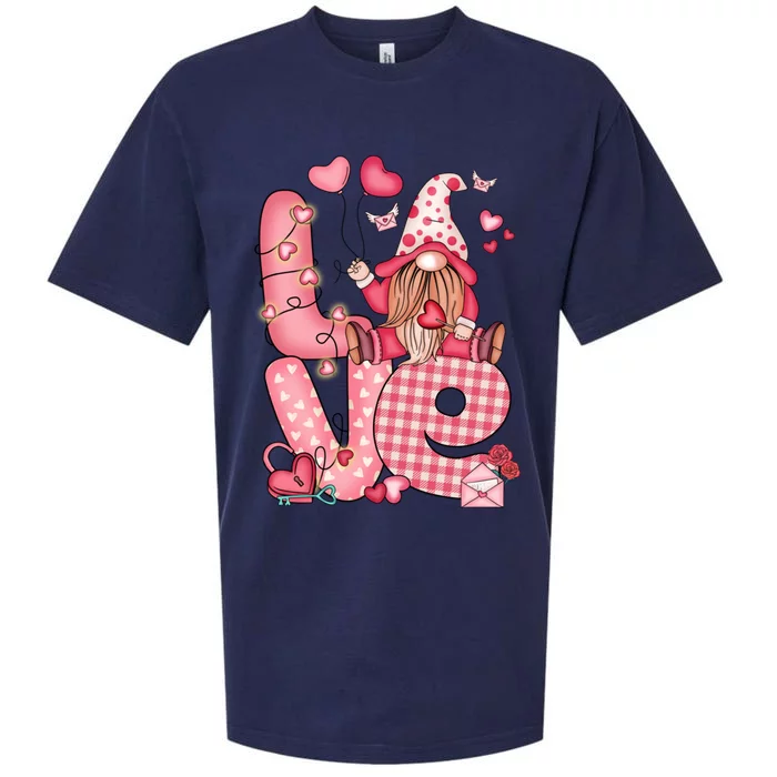 Valentines Day Gnome Love Gnome Gift Sueded Cloud Jersey T-Shirt