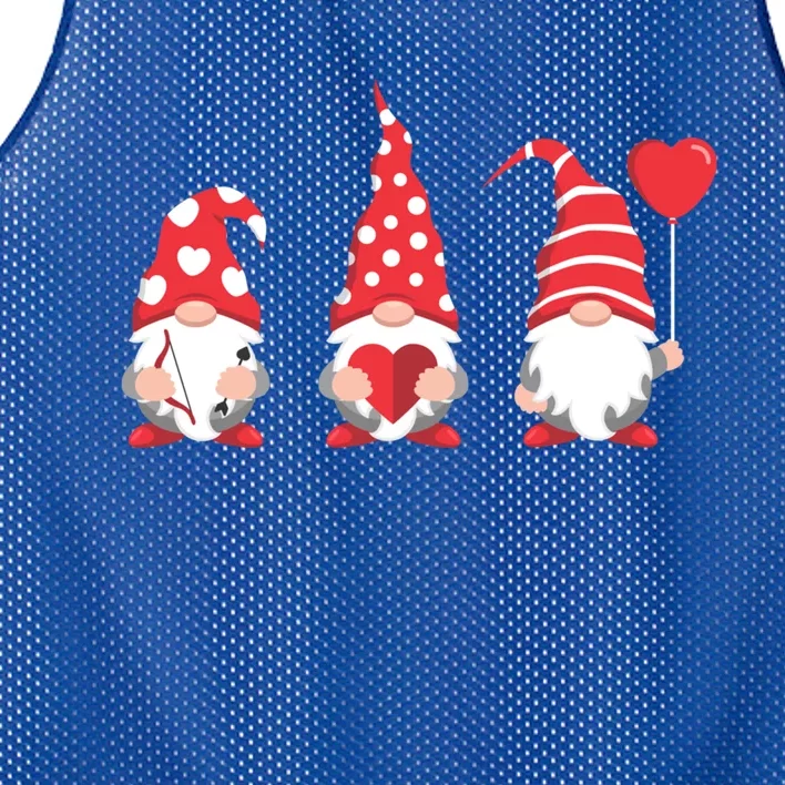 Valentines Day Gnomes Love Red Heart Funny Gift Mesh Reversible Basketball Jersey Tank