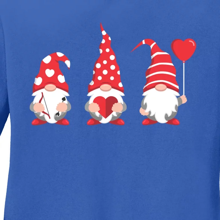 Valentines Day Gnomes Love Red Heart Funny Gift Ladies Long Sleeve Shirt