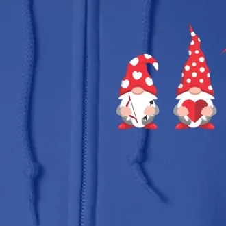 Valentines Day Gnomes Love Red Heart Funny Gift Full Zip Hoodie