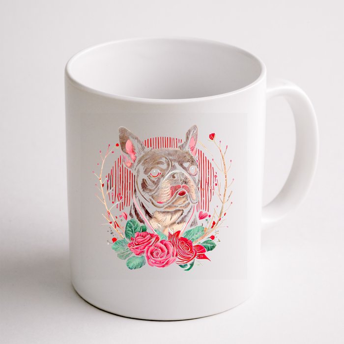 Valentine's Day Gift French Bulldog Dog Valentine Funny Gift Front & Back Coffee Mug