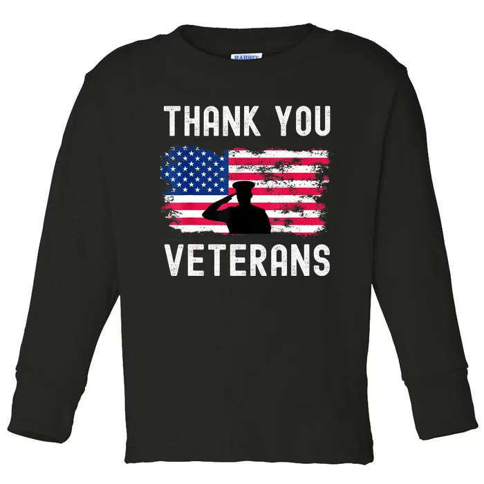 Veterans Day Gifts Thank You Veterans Toddler Long Sleeve Shirt