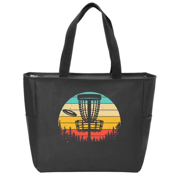 Vintage Disc Golf Frolf Retro Frisbee Disc Golfer Zip Tote Bag