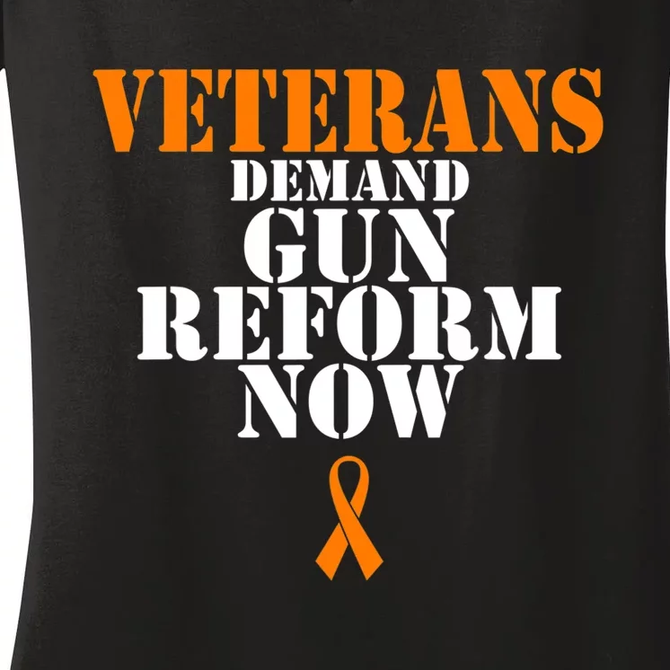 Veterans Demand Gun Reform Now Anti Gun Violence Women's V-Neck T-Shirt