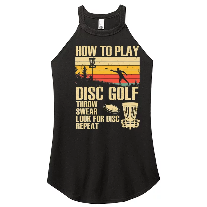 Vintage Disc Golf Frolf Retro Frisbee Disc Golfer Women’s Perfect Tri Rocker Tank