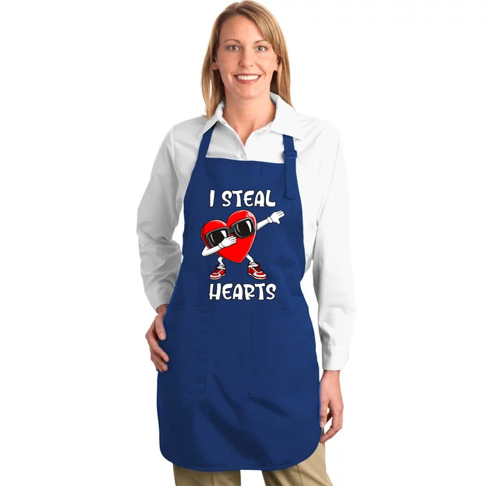 Valentines Day Gift Love Dabbing Heart Gift Full-Length Apron With Pocket