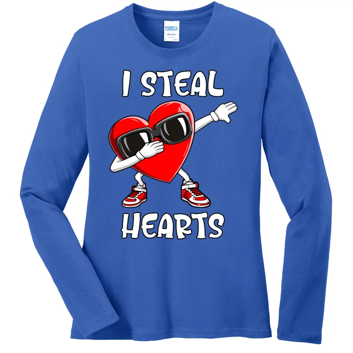 Valentines Day Gift Love Dabbing Heart Gift Ladies Long Sleeve Shirt