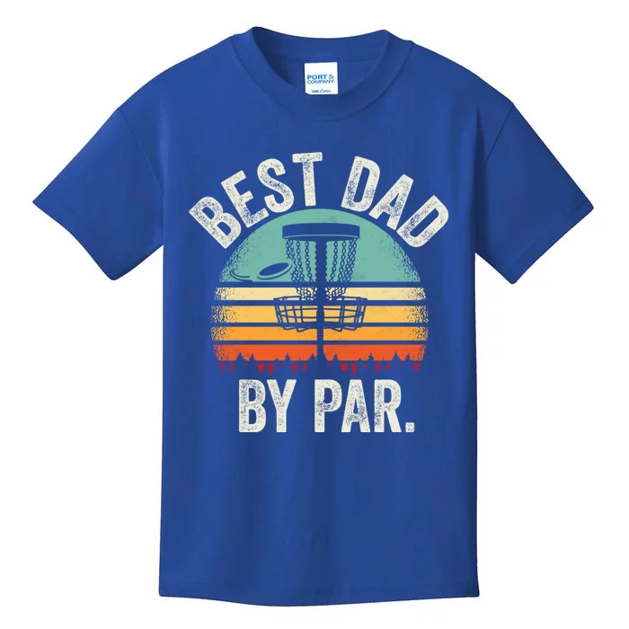 Vintage Disc Golf Dad Gift Best Dad By Par Disk Golf Gift Kids T-Shirt