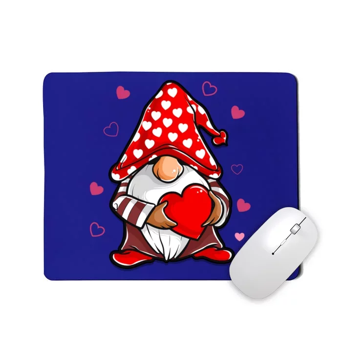 Valentine's Day Gnome Love Holding Red Heart Funny Funny Gift Mousepad