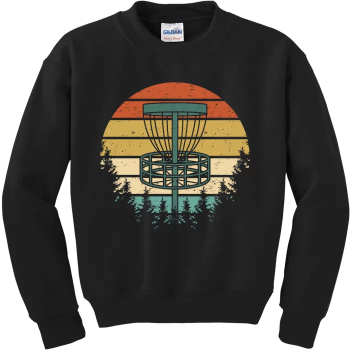 Vintage Disc Golf Retro Graphic Kids Sweatshirt