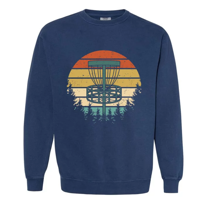 Vintage Disc Golf Retro Graphic Garment-Dyed Sweatshirt