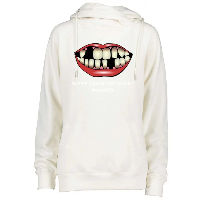 Valentine's Day Gift For Dental Life Love Teeth Dentist Cute Gift Womens Funnel Neck Pullover Hood