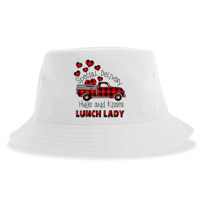 Valentine's Day Greeting Special Delivery Hugs Kisses Love Sustainable Bucket Hat