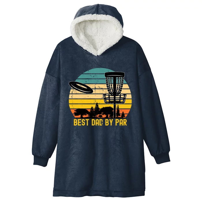 Vintage Disc Golf Dad Present Best Dad By Par Disk Golf Gift Hooded Wearable Blanket