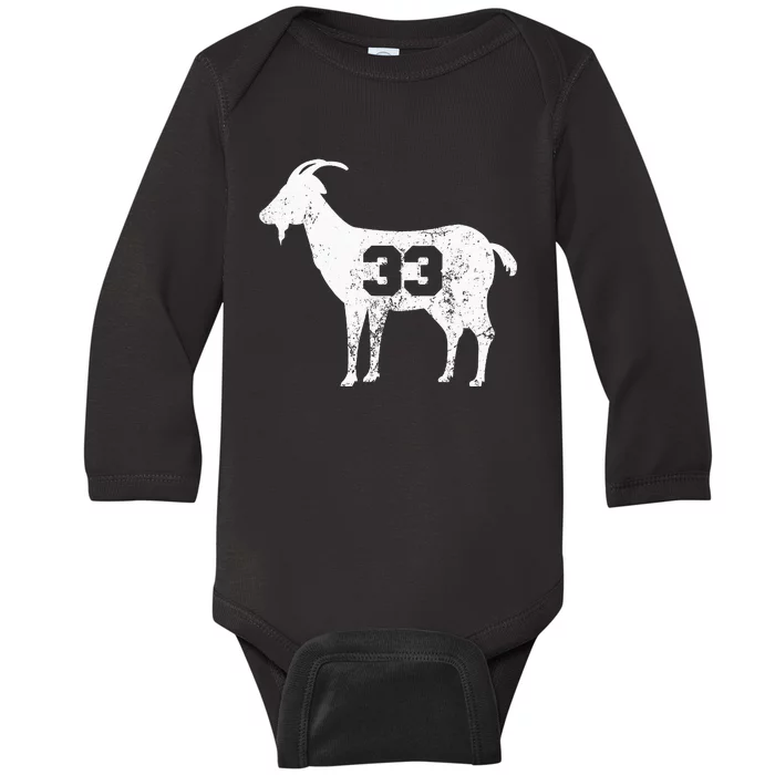 Vintage Distressed Goat 33 Baby Long Sleeve Bodysuit