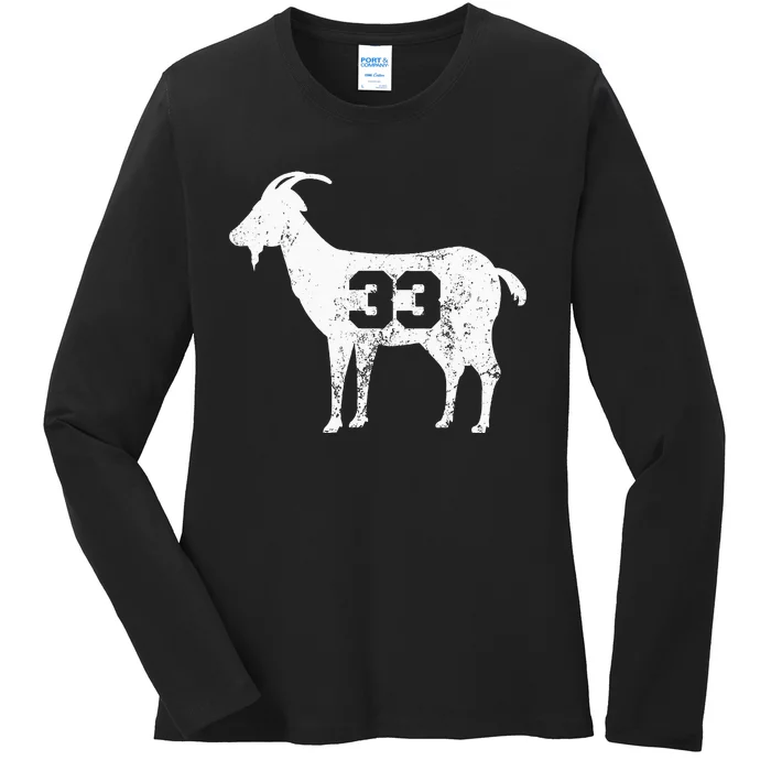 Vintage Distressed Goat 33 Ladies Long Sleeve Shirt