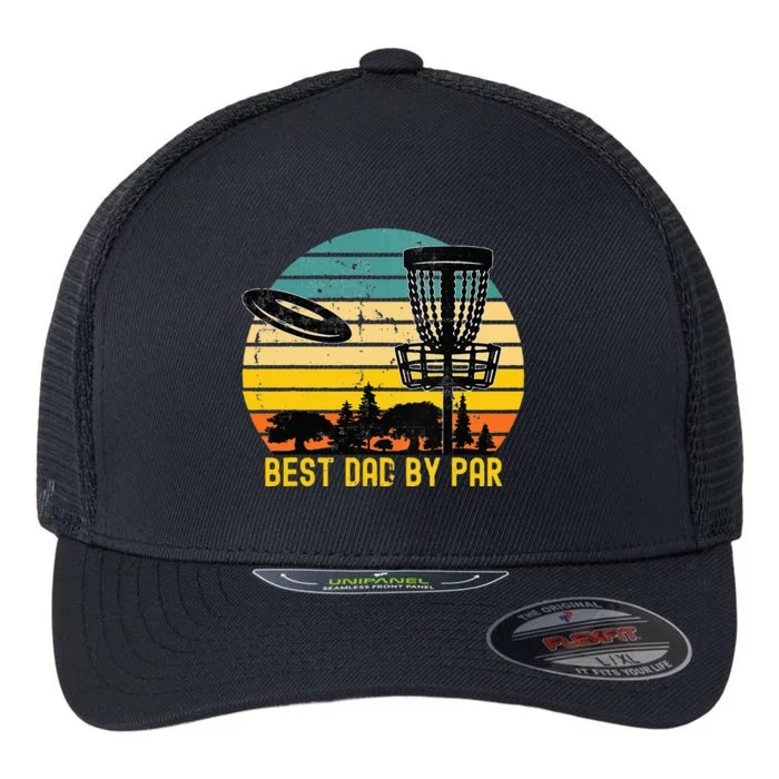 Vintage Disc Golf Dad Present Best Dad By Par Disk Golf Flexfit Unipanel Trucker Cap