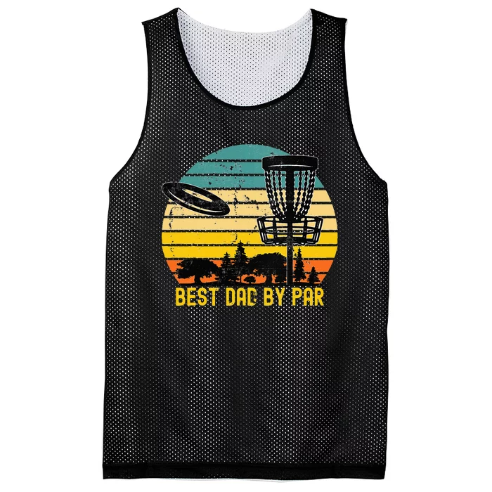 Vintage Disc Golf Dad Present Best Dad By Par Disk Golf Mesh Reversible Basketball Jersey Tank