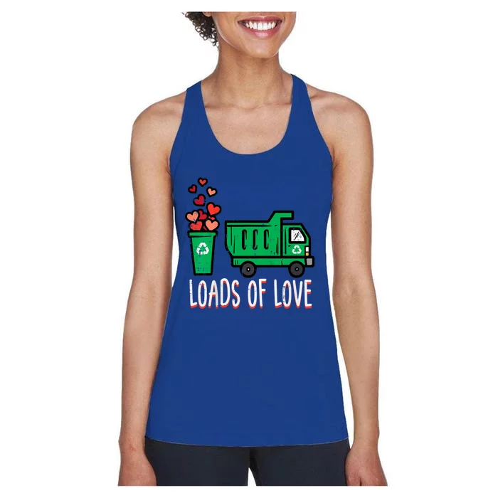 Valentines Day Garbage Truck Loads Of Love Women's Racerback Tank