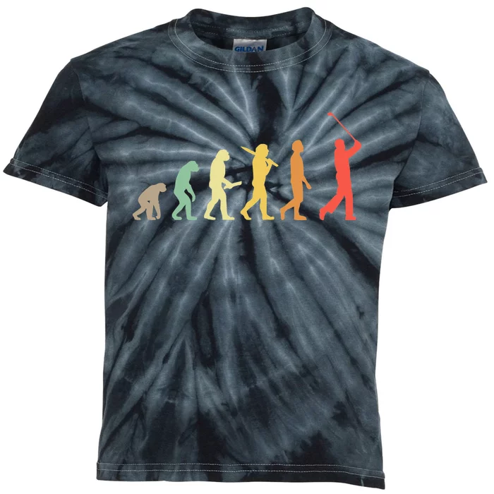 Vintage Disc Golf Gift Retro Evolution Disc Golf Kids Tie-Dye T-Shirt