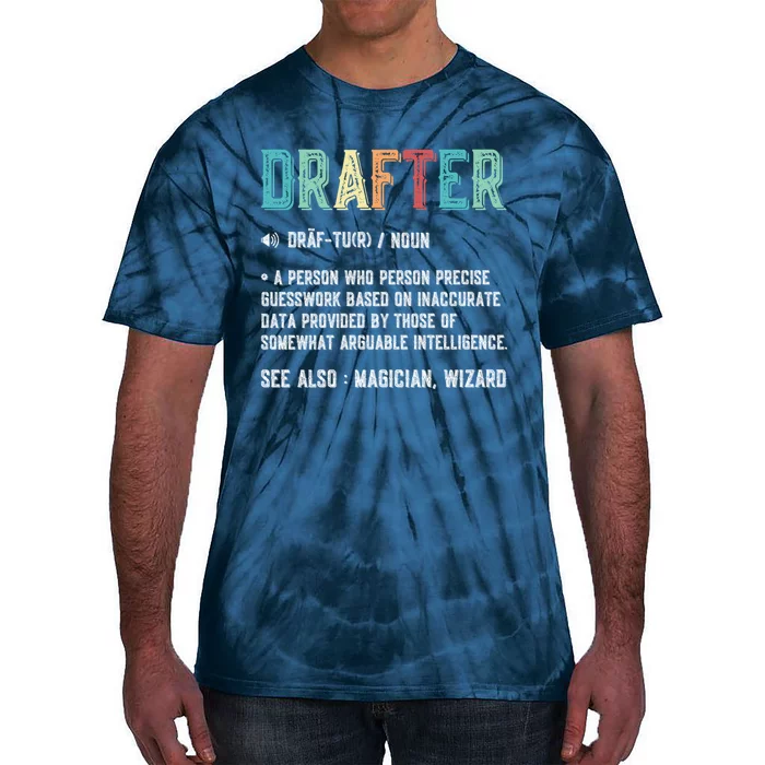 Vintage Drafter Graphic Funny Definition Noun Retro Tie-Dye T-Shirt