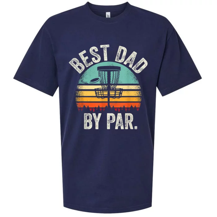 Vintage Disc Golf Dad Gift Best Dad By Par Disk Golf Sueded Cloud Jersey T-Shirt