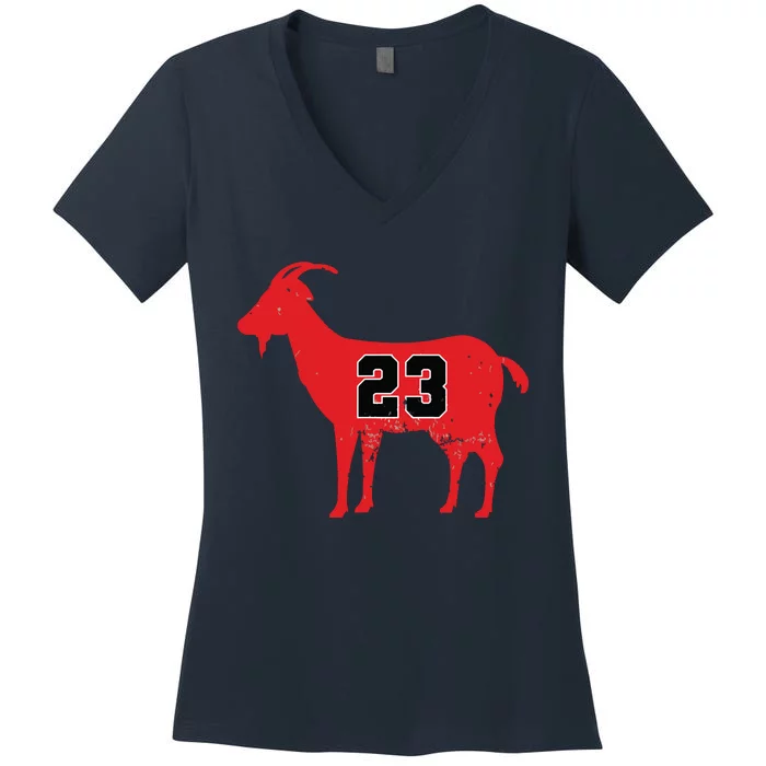 Vintage Distressed GOAT 23 Apparel Women's V-Neck T-Shirt