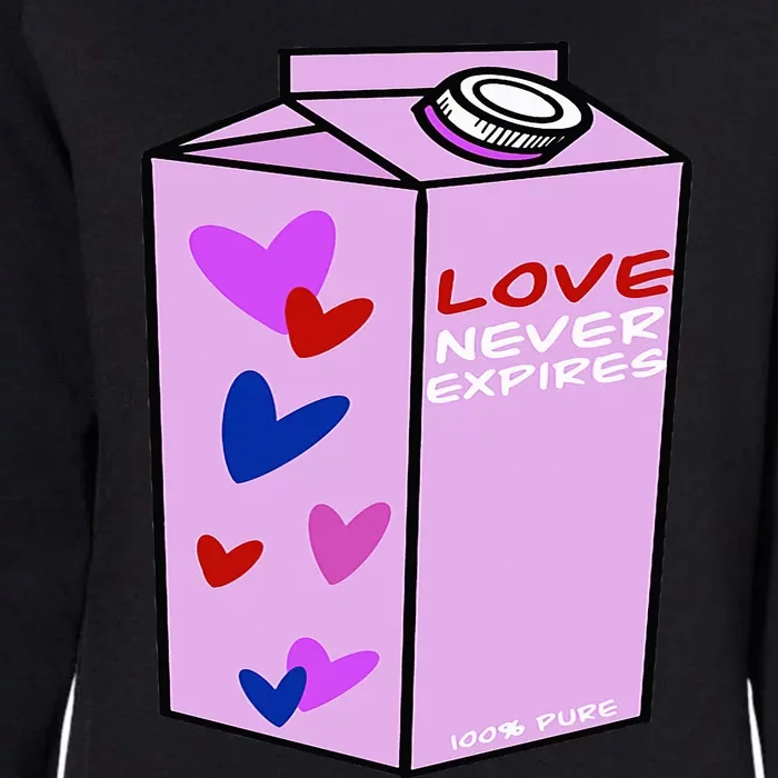 Valentine’S Day Graphic Milk Carton Of Love For Anyone Womens California Wash Sweatshirt