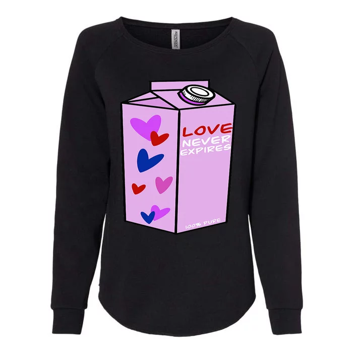 Valentine’S Day Graphic Milk Carton Of Love For Anyone Womens California Wash Sweatshirt