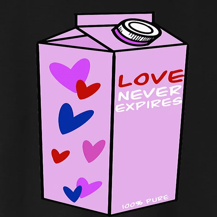 Valentine’S Day Graphic Milk Carton Of Love For Anyone Women's Crop Top Tee