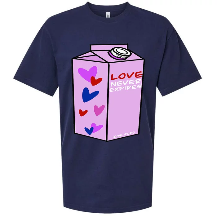 Valentine’S Day Graphic Milk Carton Of Love For Anyone Sueded Cloud Jersey T-Shirt