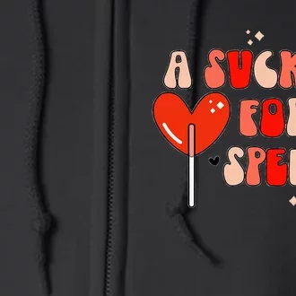 Valentine's Day Gift for Speech Therapy Pathologists Full Zip Hoodie